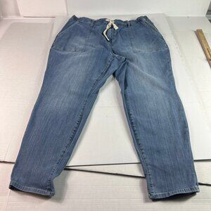 Judy Blue Jeans Women's Plus 42x29* Joggers Pull On High Rise Blue Denim Tag 24W